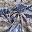 Striped Pattern Print On Royal Georgette Fabric
