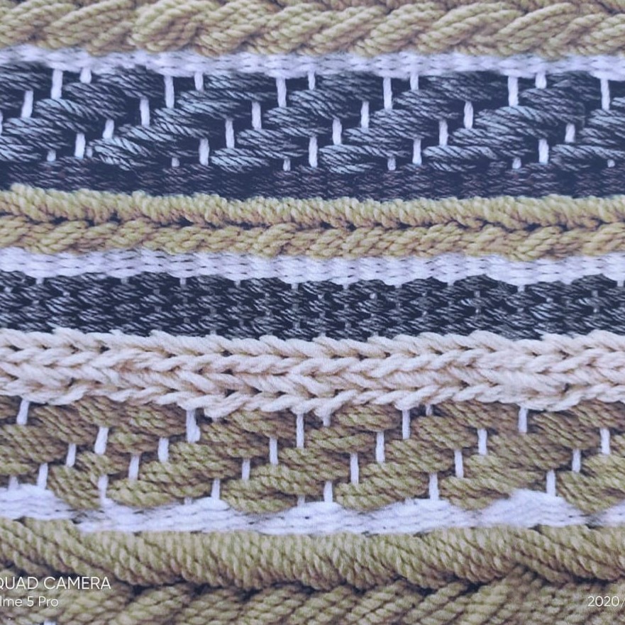 Striped Pattern Print On Royal Georgette Fabric