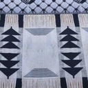 Striped Pattern Print On Royal Georgette Fabric