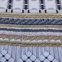 Striped Pattern Print On Royal Georgette Fabric
