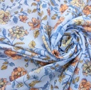 Floral Tribute Print On Royal Georgette Fabric