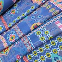 Ethnic Galore Print On Royal Georgette Fabric