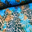 Oceanic Leopard Print On Royal Georgette Fabric