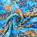 Oceanic Leopard Print On Royal Georgette Fabric