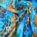 Oceanic Leopard Print On Royal Georgette Fabric