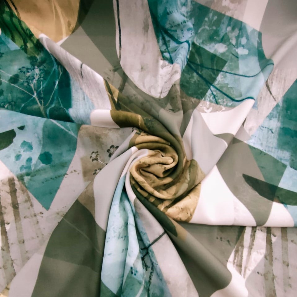 Lost In Paradise Print On Royal Georgette Fabric