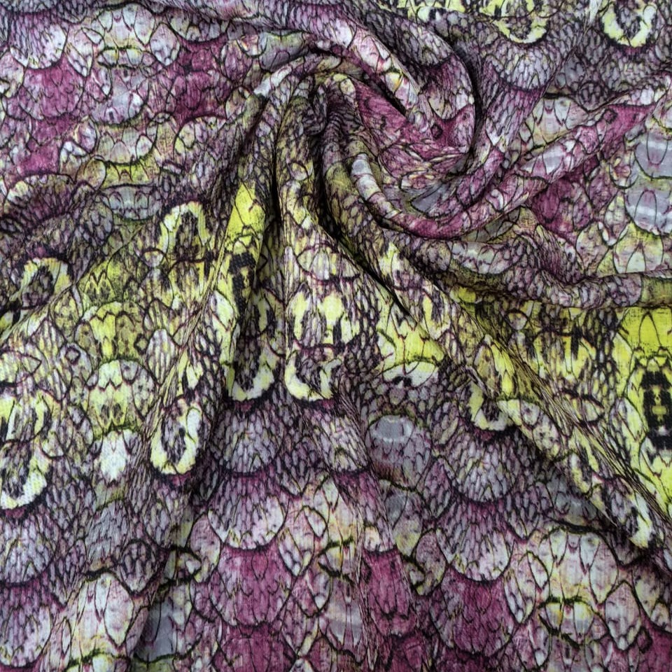 Purple Python Print On Micro Waffle