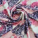 Magenta Purple Leopard Print On Micro Waffle