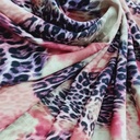 Magenta Purple Leopard Print On Micro Waffle