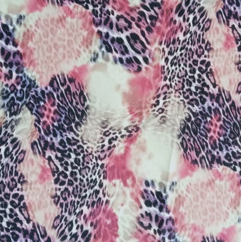 Magenta Purple Leopard Print On Micro Waffle