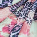 Magenta Purple Leopard Print On Micro Waffle