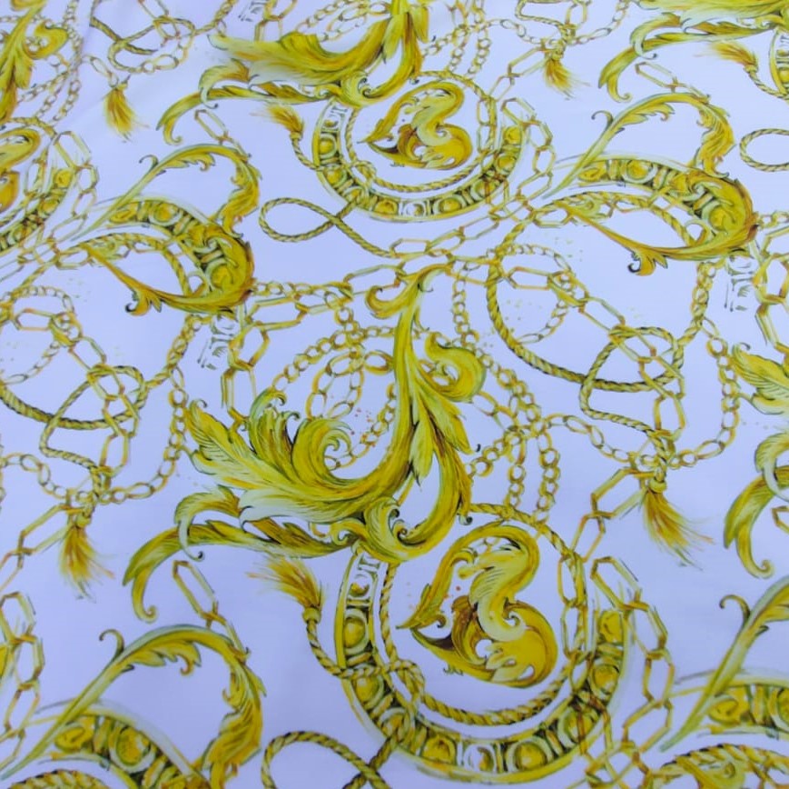 Print On Silky Satin Fabric#08