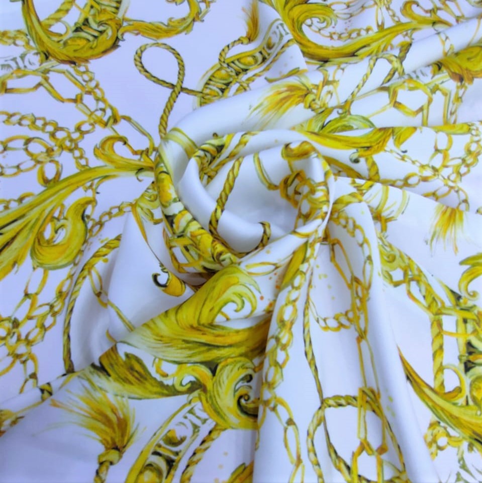 Print On Silky Satin Fabric#08