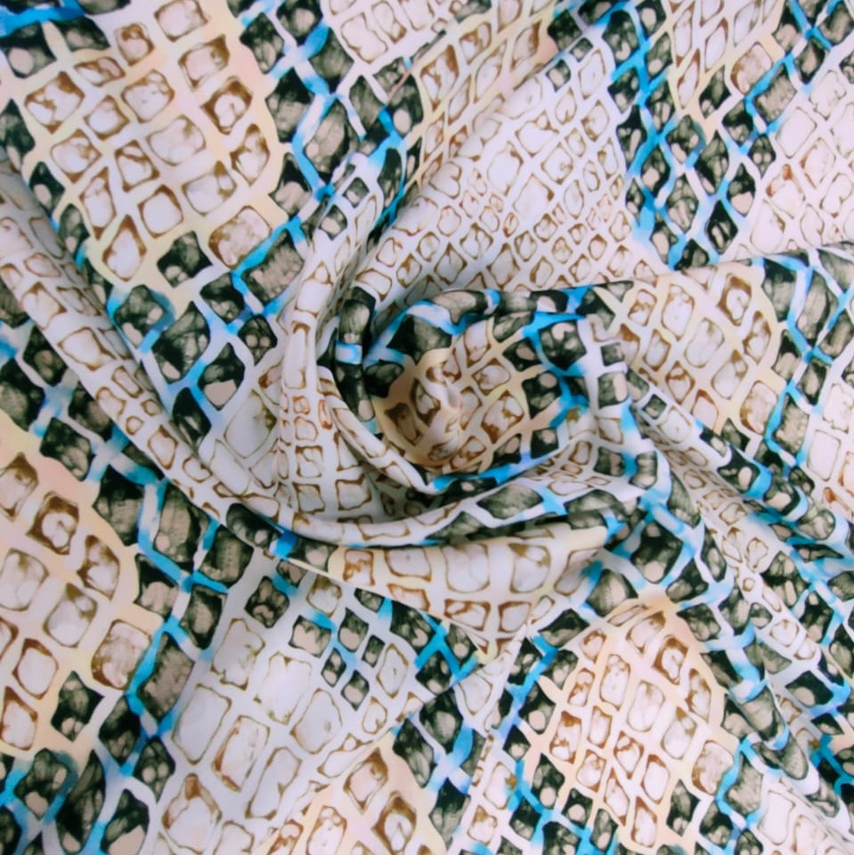 Print On Silky Satin Fabric#13