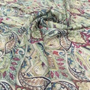 Chiffon Lurex Stripe leaves Printed Fabrics