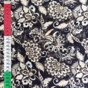 Chiffon Lurex Stripes White Flora Printed Fabric