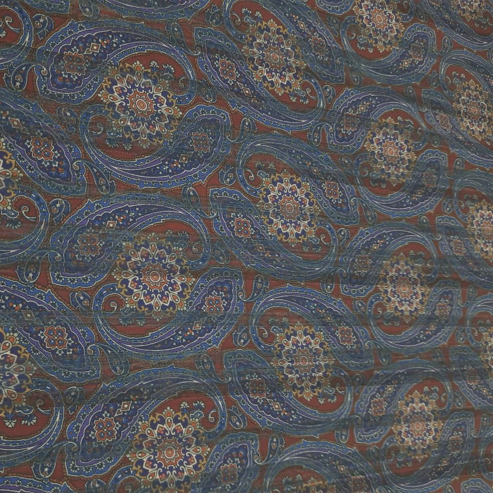 Chiffon Lurex Stripes Purple Flora Print