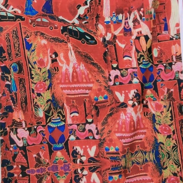 Print On Crepe Georgette Lycra #06