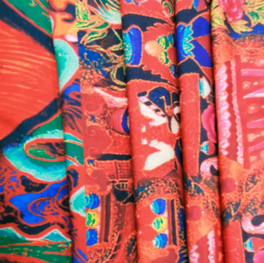 Print On Crepe Georgette Lycra #06