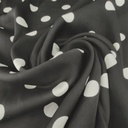 Polka Dots(Black) Print On Twill Satin Fabric