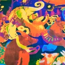Print On Silky Satin Fabric#26