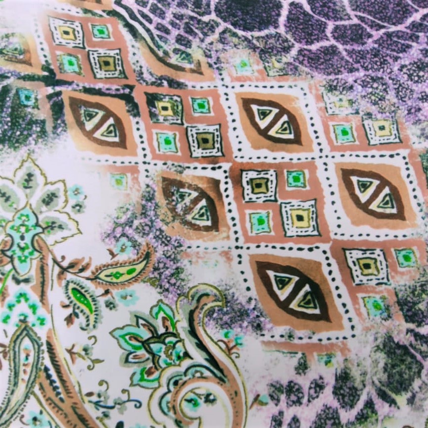 Print On Silky Satin Fabric#28
