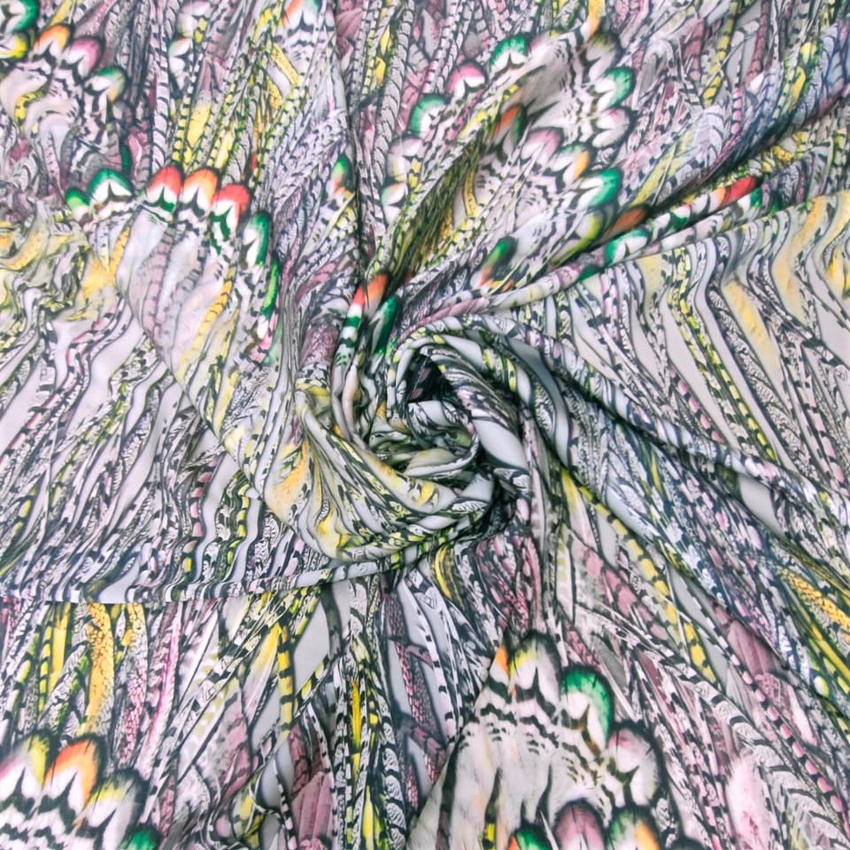 Print On Silky Satin Fabric#35