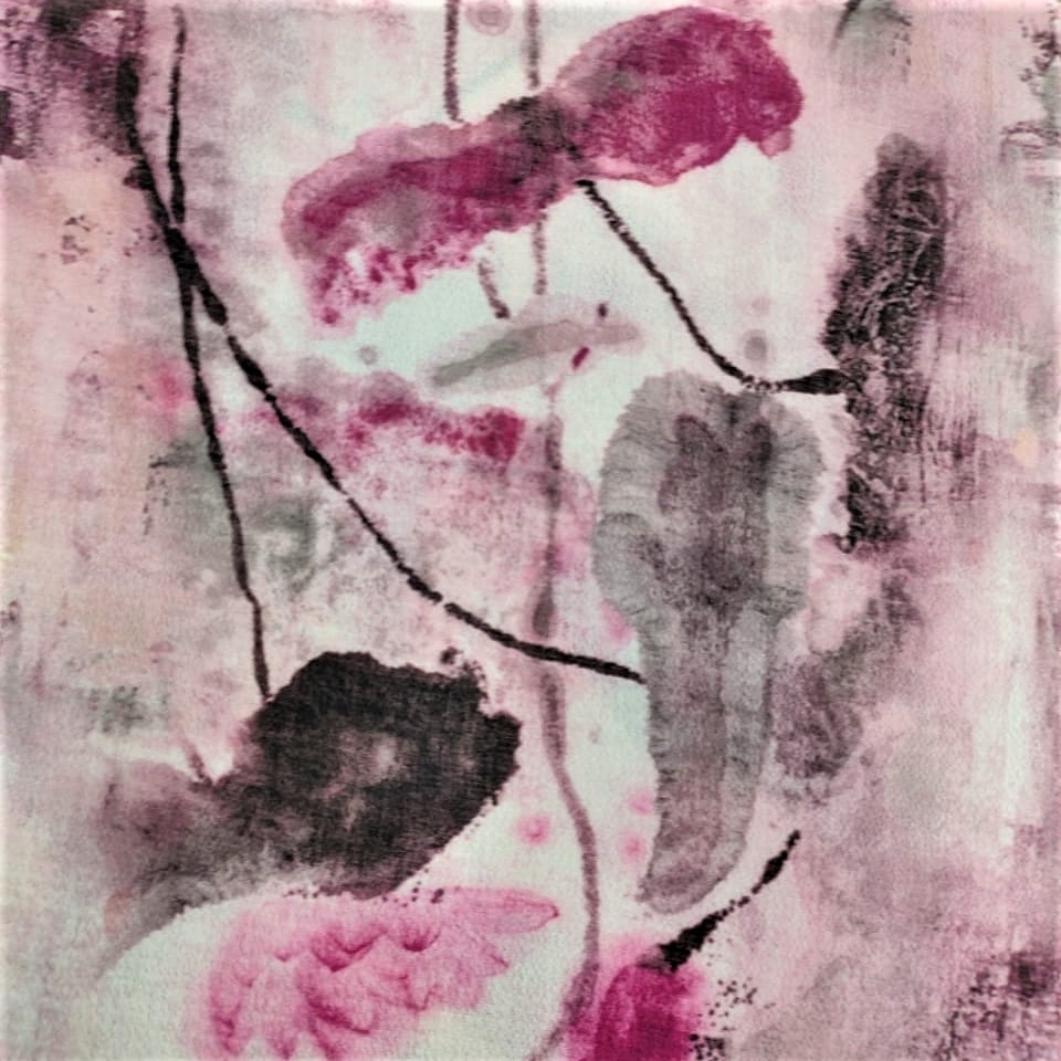 The WaterBrush Effect (Pink) Print On Snake Crepe Fabric