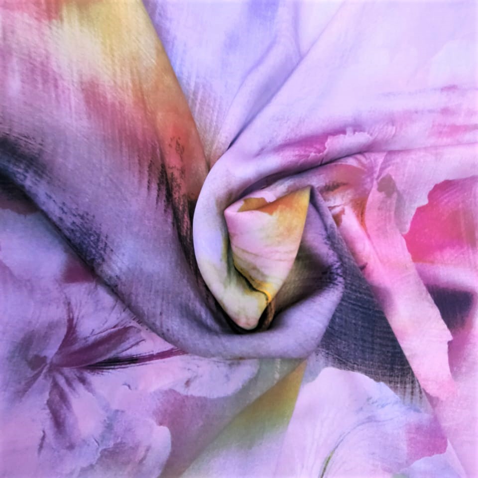 Print On Silky Satin Fabric#45