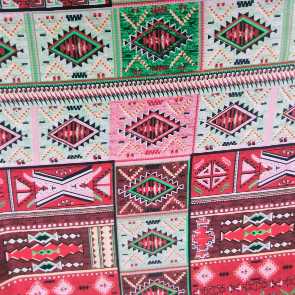 Print On Silky Satin Fabric#46