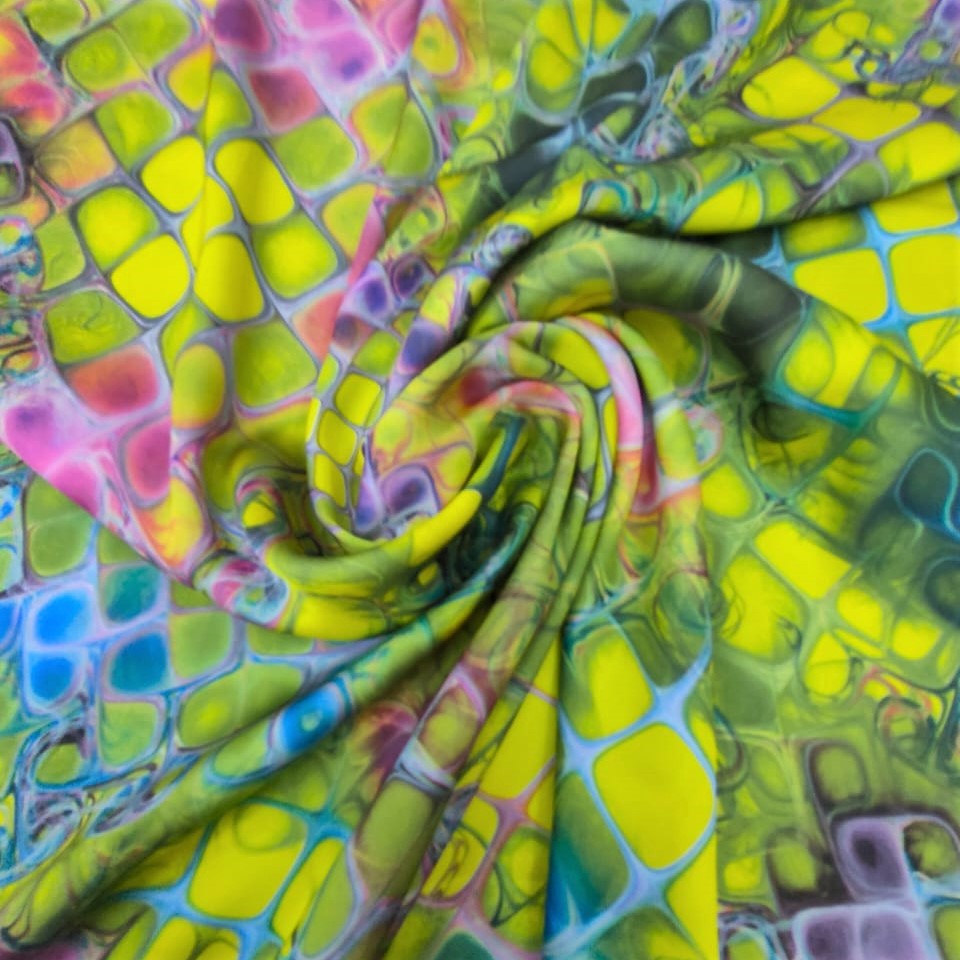 Print On Silky Satin Fabric#50