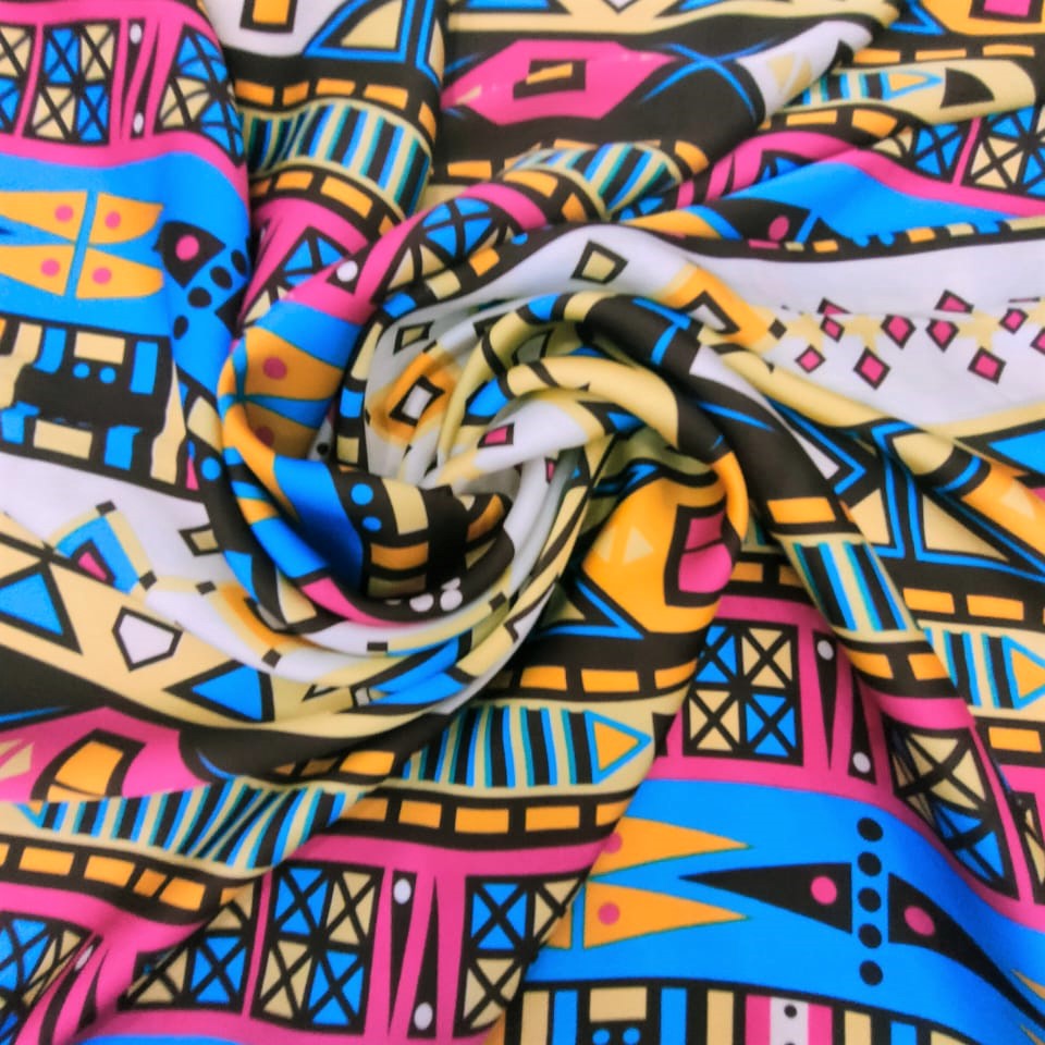 Print On Silky Satin Fabric#51