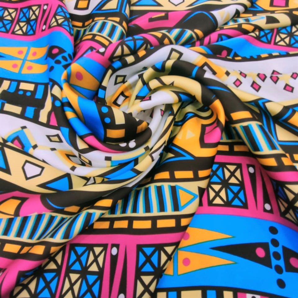 Print On Silky Satin Fabric#51