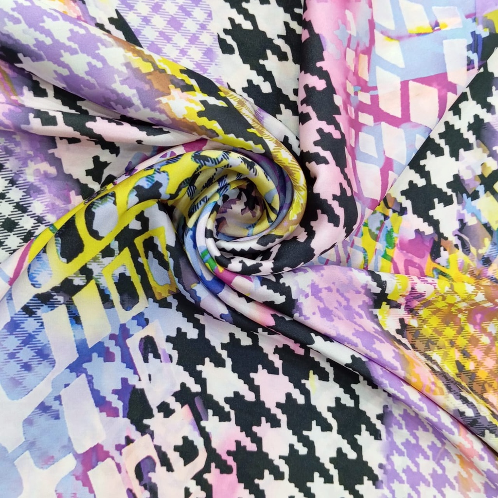 Print On Silky Satin Fabric#61