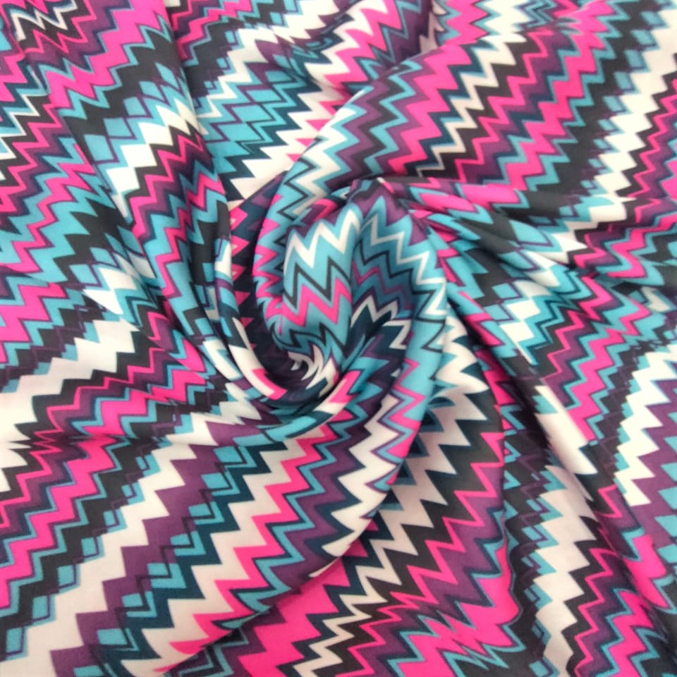 Print On Silky Satin Fabric#64