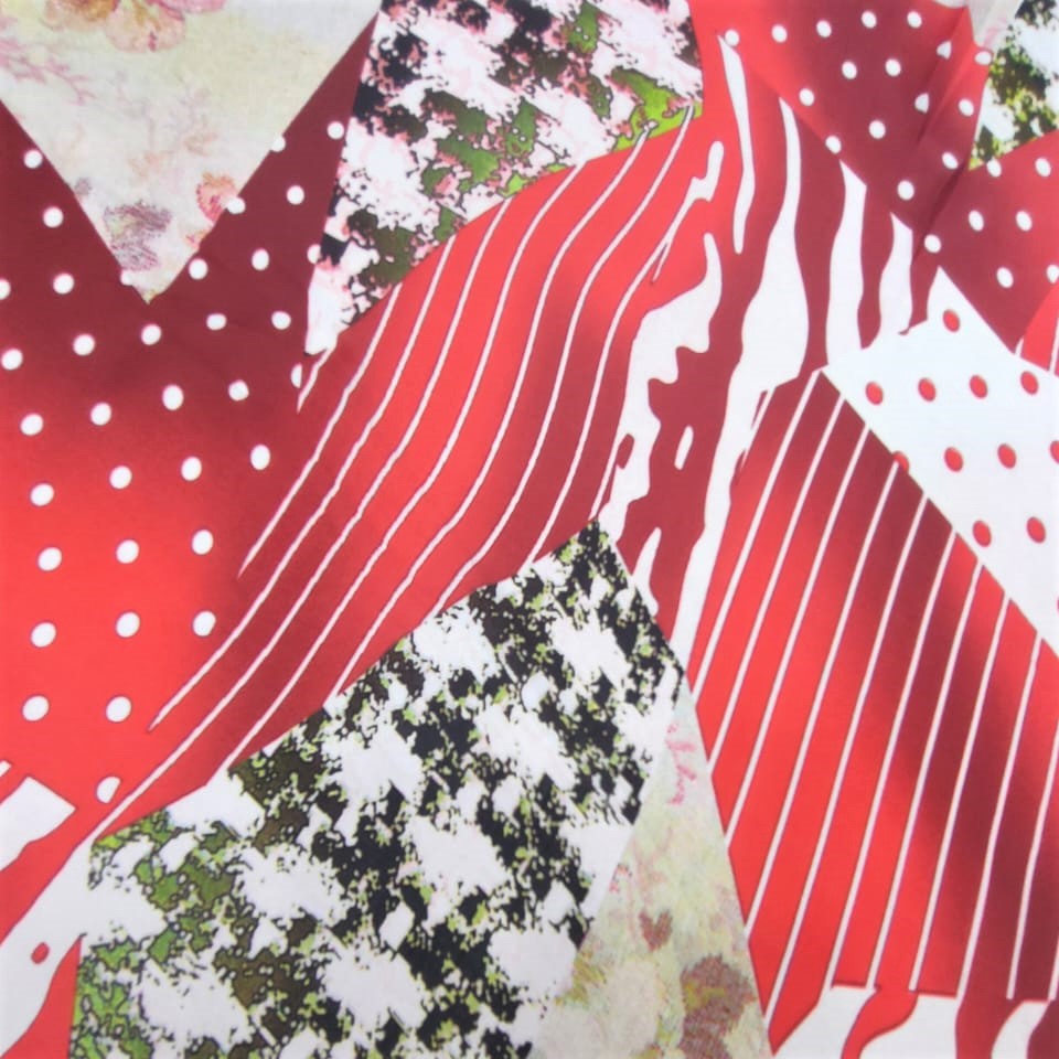 Print On Silky Satin Fabric#65