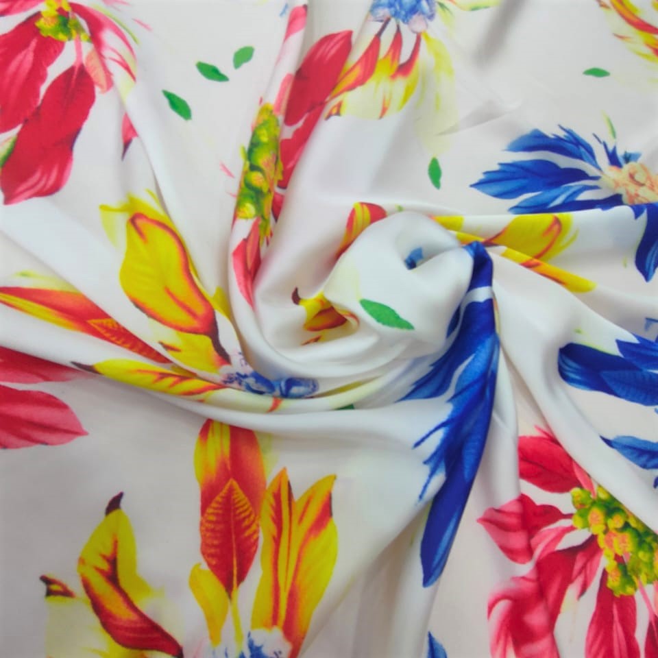 Print On Silky Satin Fabric#66