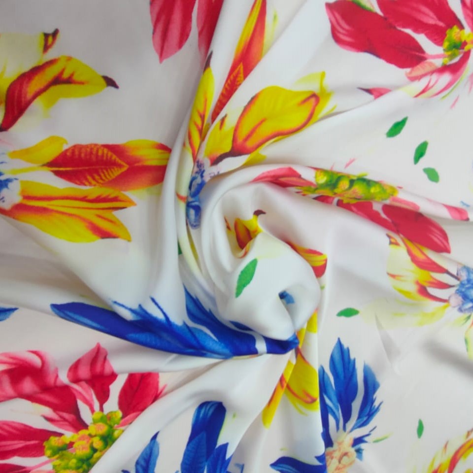 Print On Silky Satin Fabric#66