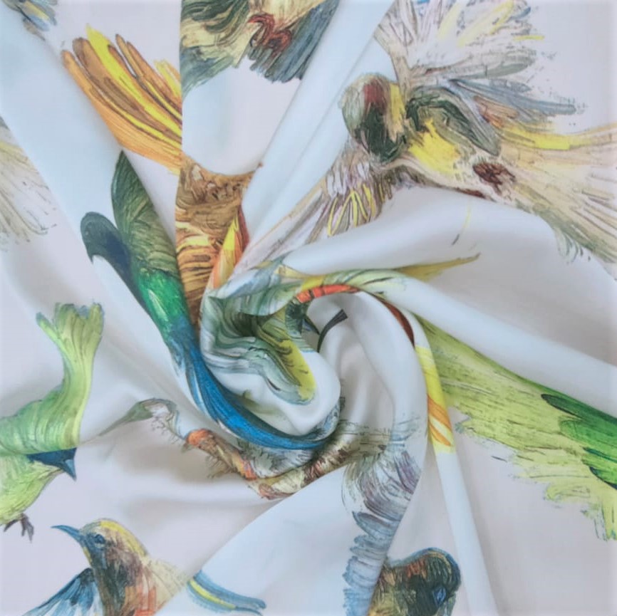 Print On Silky Satin Fabric#86