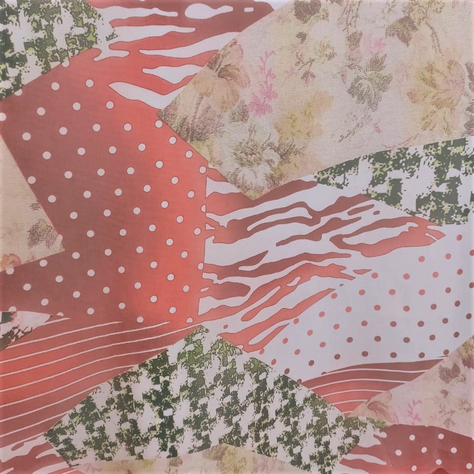Print On Poly Flat Chiffon Woven Fabric