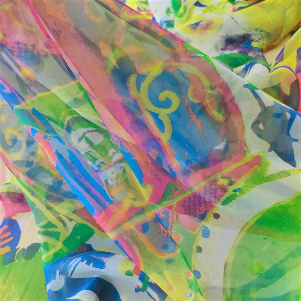 Print On Poly Flat Chiffon Woven Fabric#06