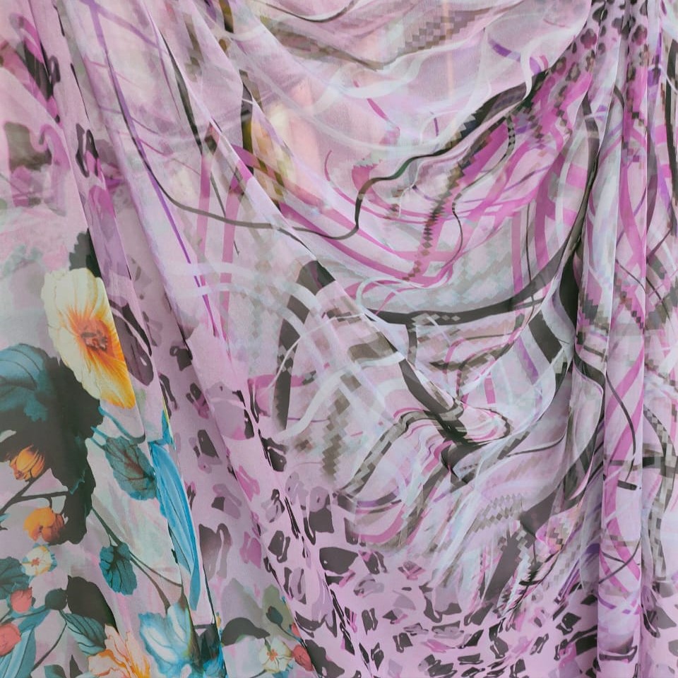 Print On Poly Flat Chiffon Woven Fabric#11