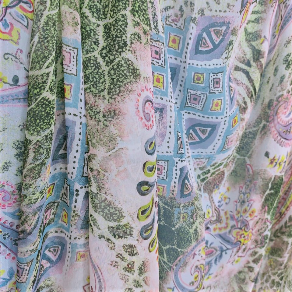 Print On Poly Flat Chiffon Woven Fabric#13