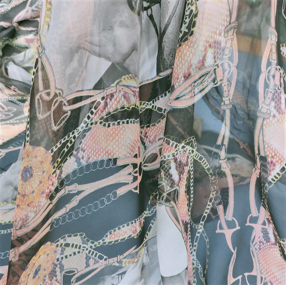 Print On Poly Flat Chiffon Woven Fabric#17