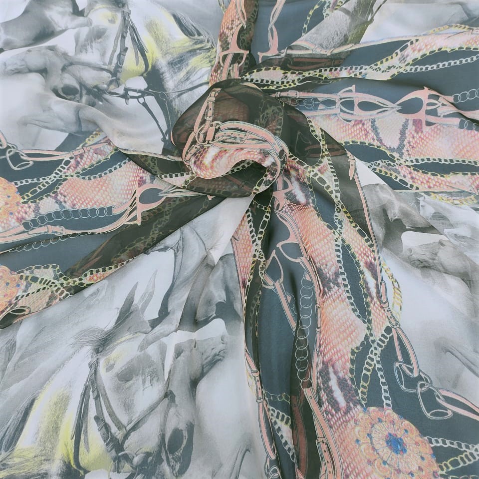 Print On Poly Flat Chiffon Woven Fabric#17