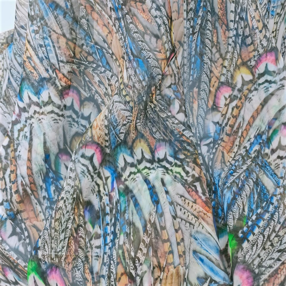 Print On Poly Flat Chiffon Woven Fabric#18