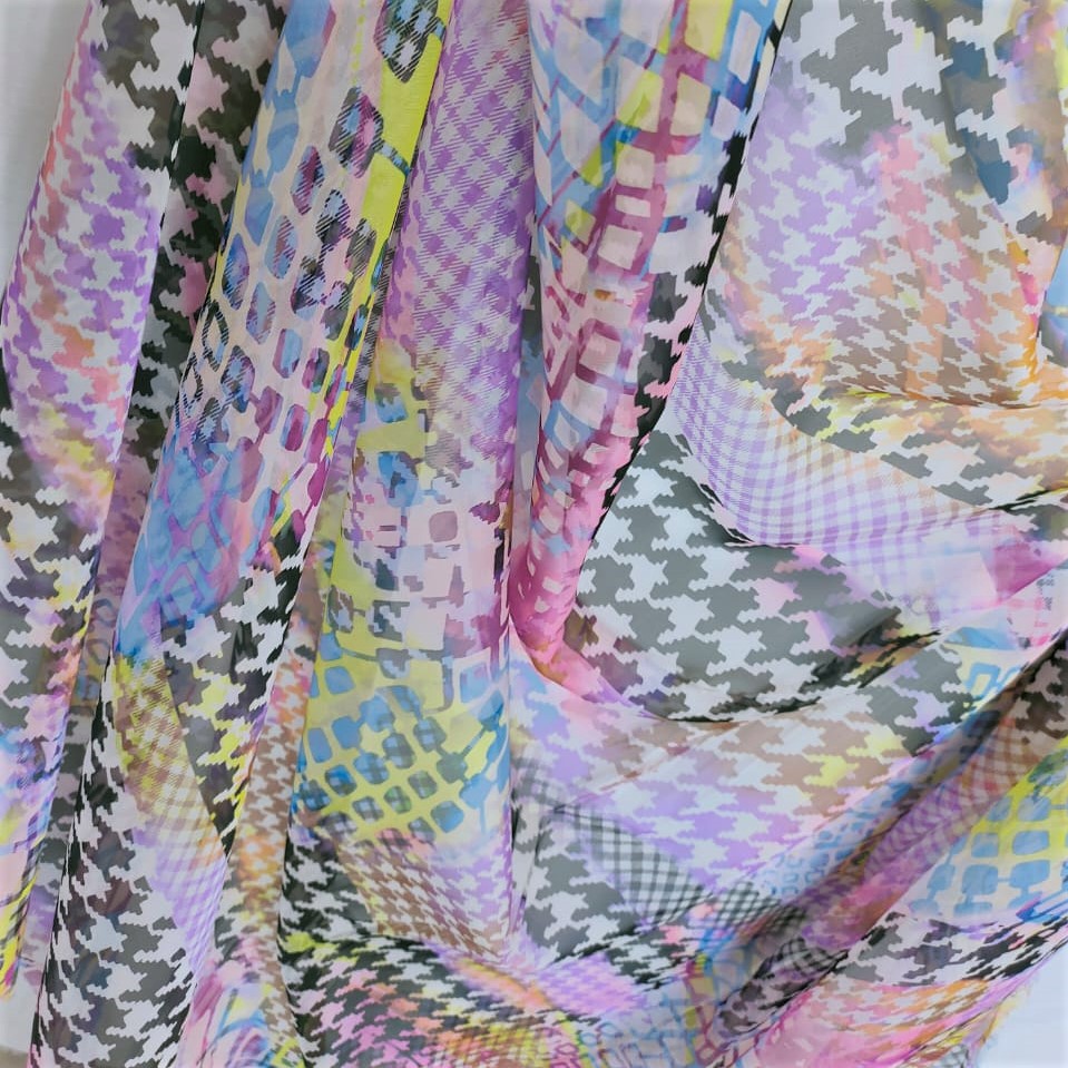 Print On Poly Flat Chiffon Woven Fabric#20