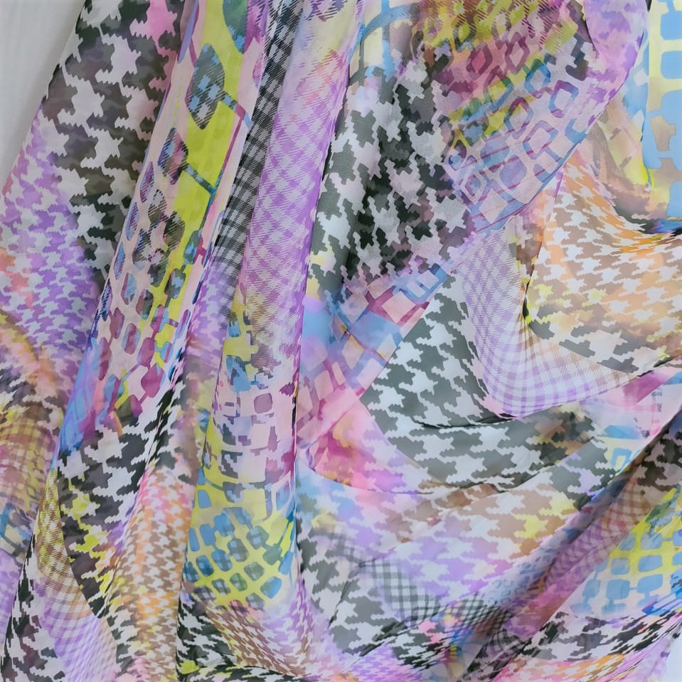 Print On Poly Flat Chiffon Woven Fabric#20
