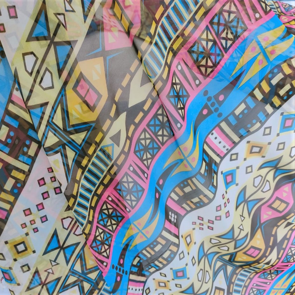 Print On Poly Flat Chiffon Woven Fabric#21