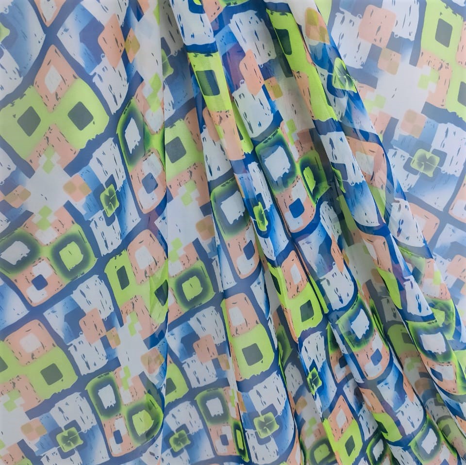 Print On Poly Flat Chiffon Woven Fabric#25